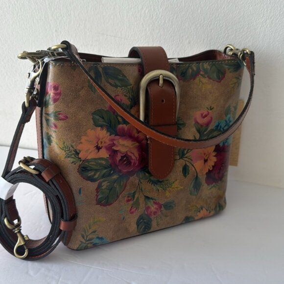 Patricia Nash Irving Bucket Handbag Leath Distressed Vintage Victorian Garden - Picture 11 of 16